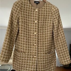 Express Brown Tweed Blazer